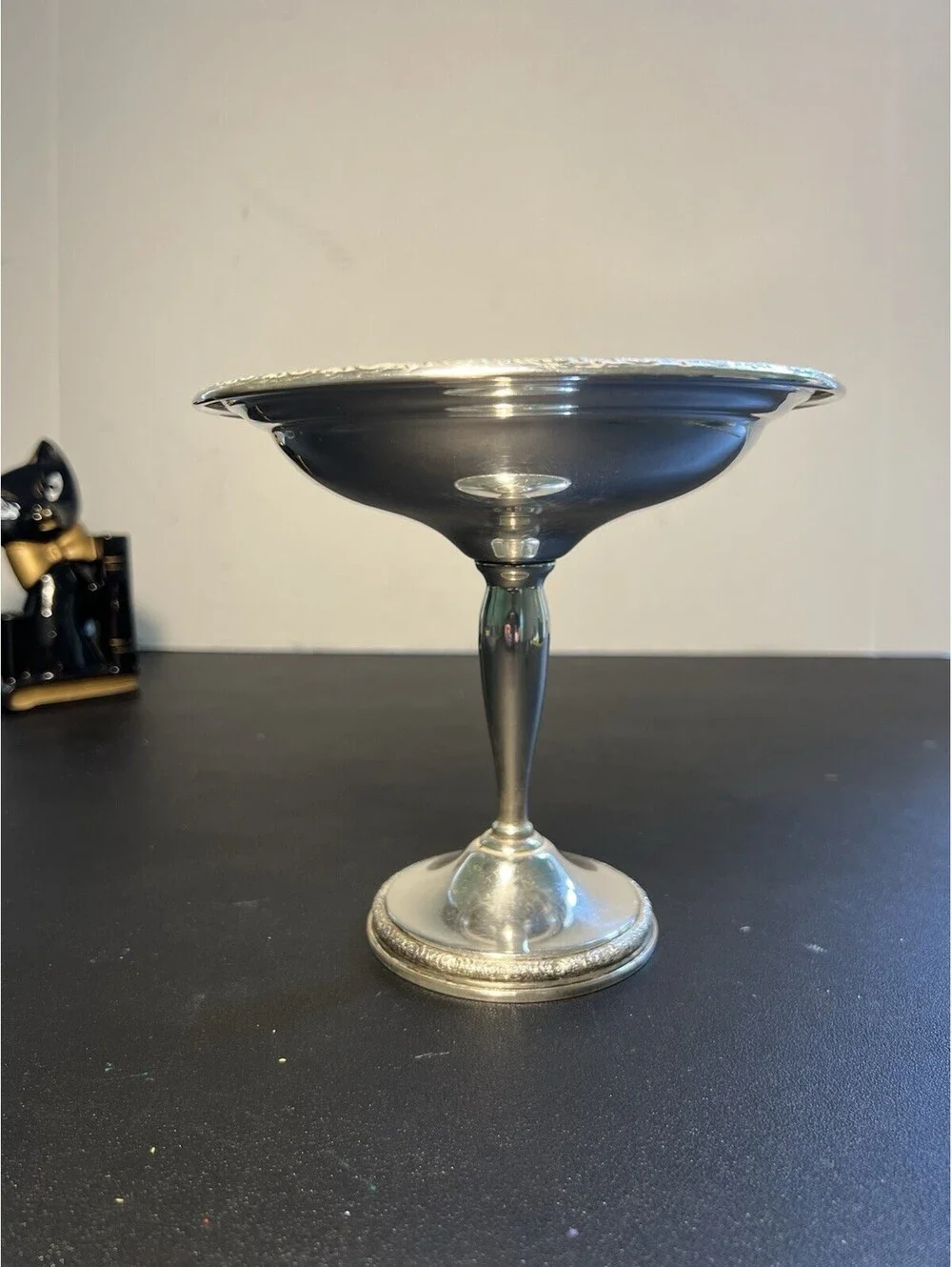 International Sterling 1939 Prelude Pedestal Compote Tazza Weighted T201, 6.5x6”